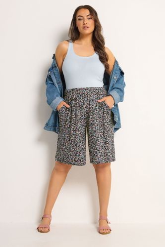 Short Noir À Petites Fleurs Size 48 - Yours - Modalova
