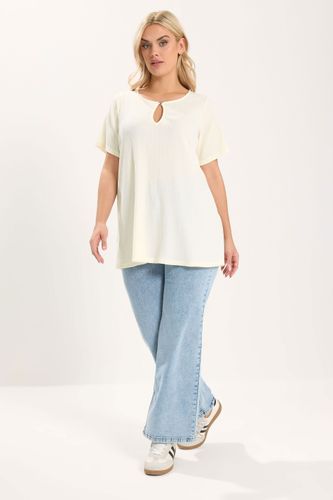 Top Ivoire Texturé Avec Détail Goutte D'eau Size 48 - Yours - Modalova