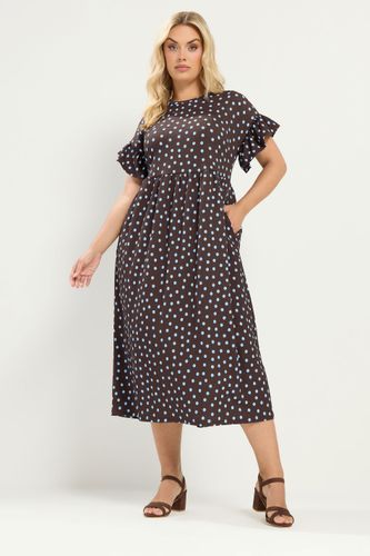 Robe Longue Marron Chocolat À Pois Size 46 - Yours - Modalova