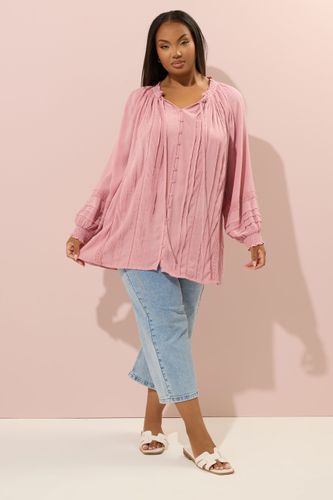 Haut Rose À Plis À Col Noué Size 48 - Yours - Modalova