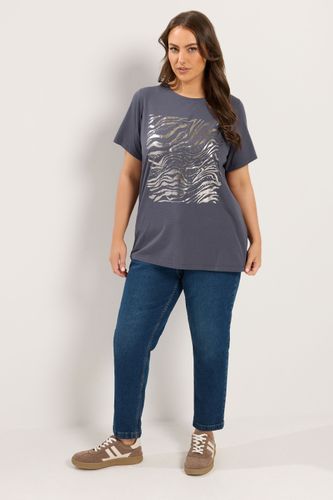 Tshirt Gris À Imprimé Zèbre Métallisé Size 62-64 - Yours - Modalova