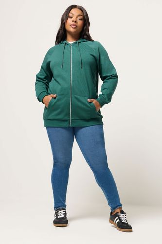 Sweat À Capuche Zippé Vert Sarcelle Size 48 - Yours - Modalova