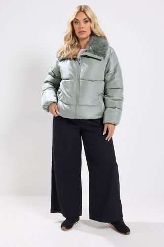 Manteau Rembourré À Col Cheminée Gris Size 44 - Yours - Modalova