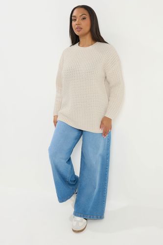 Pull En Maille Gaufrée Blanc Ivoire Size 58-60 - Yours - Modalova