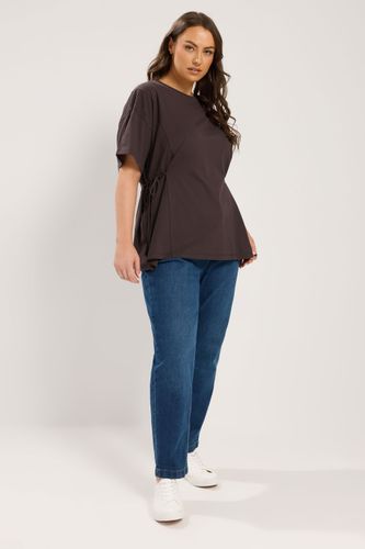 Tshirt Marron Chocolat À Nouer Sur Les Côtés Size 46 - Yours - Modalova