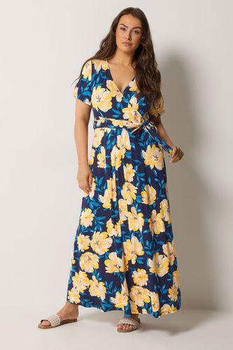 Robe Cachecœur Bleu Marine À Fleurs Size 50-52 - Yours - Modalova