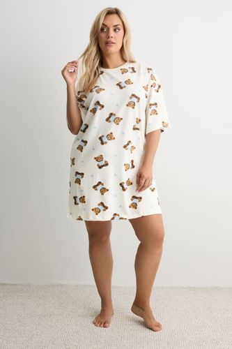 Chemise De Nuit Forme Tshirt Ivoire À Imprimé Ours En Peluche Size 38-40 - Yours - Modalova