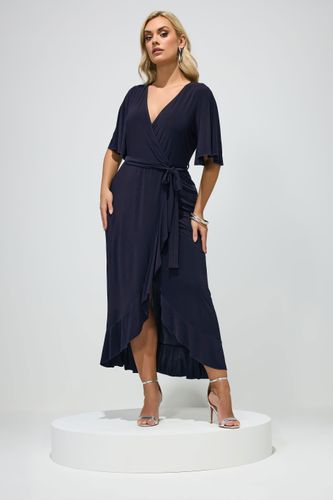 Robe Longue Cachecœur Bleu Marine Size 44 - Yours London - Modalova