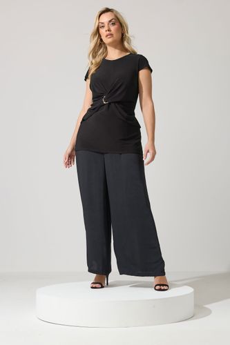 Haut Noir À Devant Torsadé Size 54-56 - Yours London - Modalova