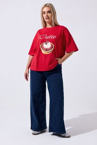 Tshirt Rouge Avec Slogan « Cutie » Size 46 - Limited Collection - Modalova