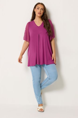 Top Violet Plissé Sur Le Devant Size 58-60 - Yours - Modalova