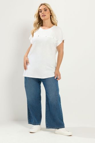 Tshirt Blanc À Mancherons Orné De Clous Size 48 - Yours - Modalova