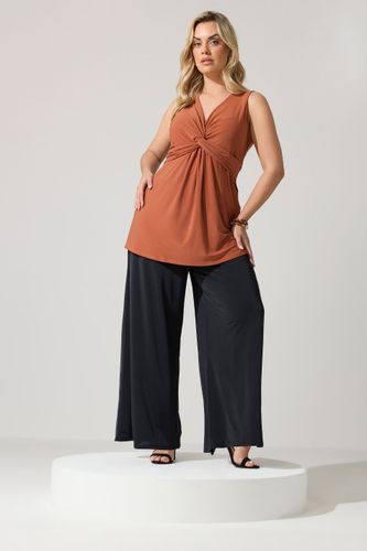Top Sans Manches Noué Devant Rouille Size 42 - Yours London - Modalova