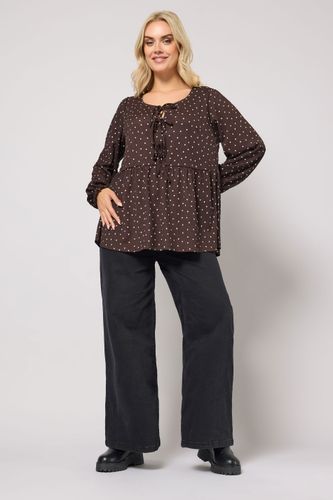 Top Chocolat À Basque Et Pois Size 42 - Yours - Modalova