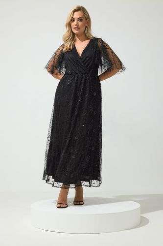 Robe Longue À Sequins Noir Céleste Size 48 - Yours London - Modalova