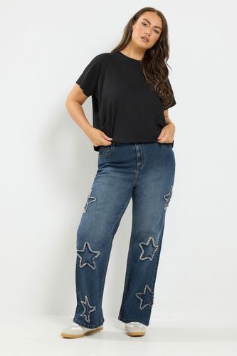 Jean Bleu Moyen À Étoiles Brodées Size Short > 40 - Yours - Modalova