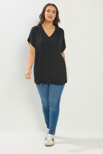 Tshirt À Mancherons Noir Size 46 - Yours - Modalova