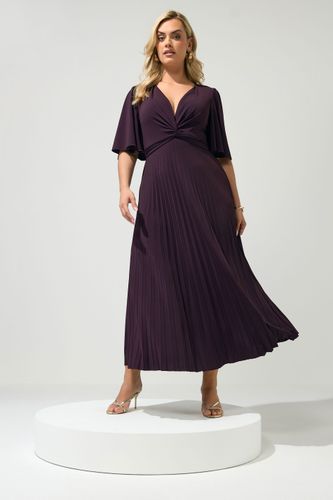 Robe Longue Plissée À Nœud Violet Foncé Size 50 - Yours London - Modalova