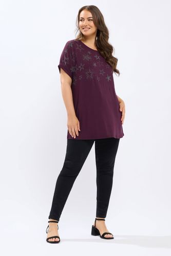 Tshirt Violet Orné De Clous Étoiles Size 46 - Yours - Modalova