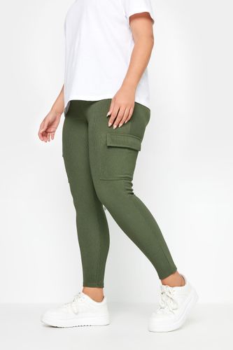 Legging Vert Kaki Coupe Cargo À Poches Size 46 - Yours - Modalova