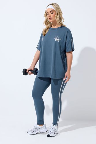 Active Legging Bleu Foncé À Bandes Latérales Size 50 - Yours - Modalova