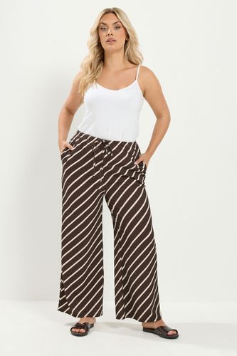 Pantalon Large Effet Froissé Marron À Rayures Size Regular > 54-56 - Yours - Modalova