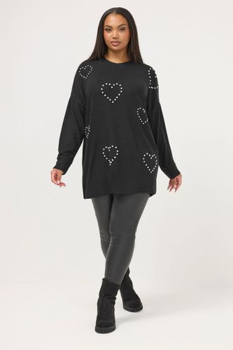 Pull Noir À Motifs Cœurs En Strass Size 46 - Yours - Modalova