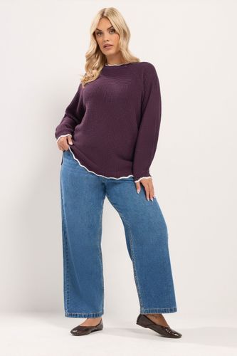 Pull Bordeaux En Maille Gaufrée Contrastante Size 46-48 - Yours - Modalova