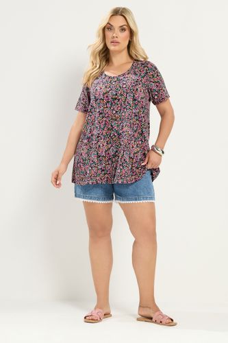 Tshirt Rose Côtelé À Petites Fleurs Size 48 - Yours - Modalova