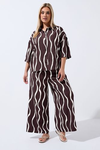 Chemise Droite Marron À Imprimé Ondulé Size 54-56 - Limited Collection - Modalova