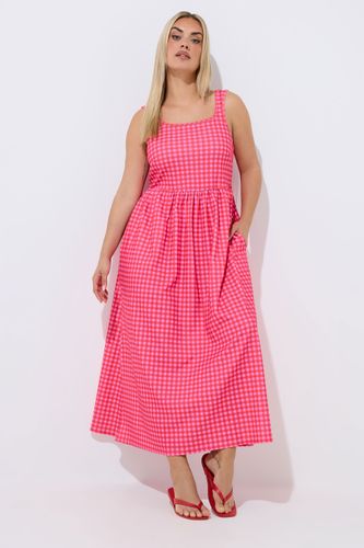 Robe Longue En Vichy Rose Size 46 - Limited Collection - Modalova