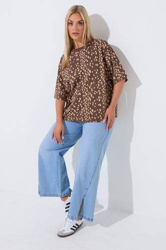 Tshirt Marron Chocolat À Imprimé Cerf Size 48 - Limited Collection - Modalova