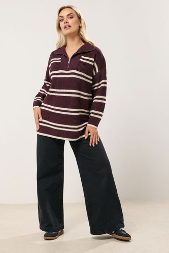 Pull À Rayures Rouges Et Fermeture Éclair Quart De Tour Size 42-44 - Yours - Modalova