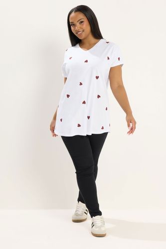 Tshirt Blanc Brodé Cœur Size 54-56 - Yours - Modalova