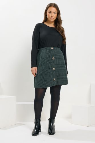 Minijupe Boutonnée À Carreaux Verts Sur Le Devant Size 66-68 - Yours - Modalova