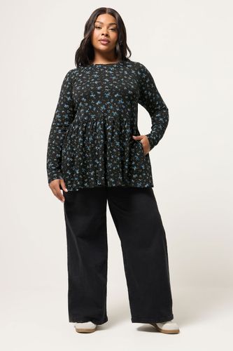 Top À Basque Avec Petites Fleurs Bleues Size 48 - Yours - Modalova