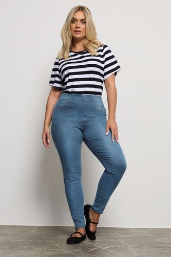 For Good Jegging Lola Sculptant En Denim Bleu Clair Size 50 - Yours - Modalova