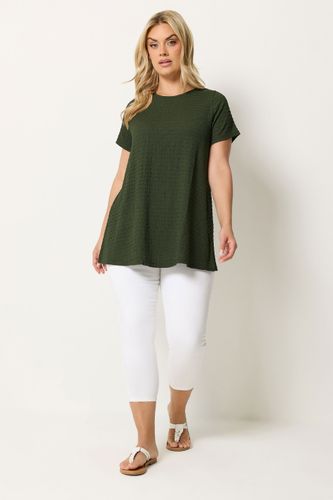 Top Trapèze Vert Kaki Texturé Size 42 - Yours - Modalova