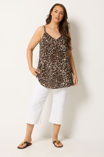 Débardeur Marron Chocolat À Imprimé Léopard Size 42 - Yours - Modalova