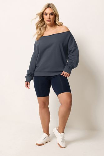 Sweatshirt Bleu Marine À Épaules Dénudées Size 48 - Yours - Modalova