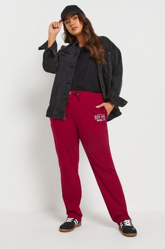 Jogging Bordeaux 'New York' Coupe Droite En Jersey Size 48 - Yours - Modalova