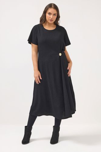 Robe Texturée Noire À Bouton Fantaisie Size 44 - Yours - Modalova