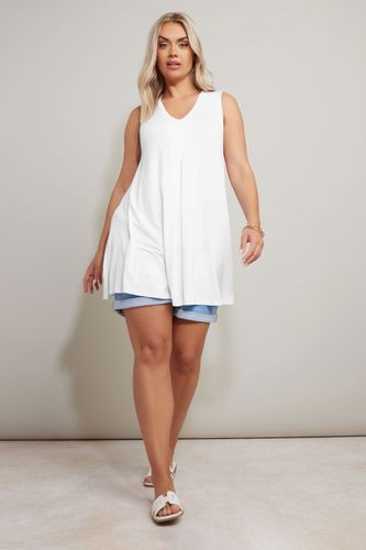 Débardeur Blanc Volanté En Jerseysize 44 - Yours - Modalova