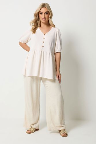 Top Blanc À Basque Et Détail Coquillage Size 46 - Yours - Modalova
