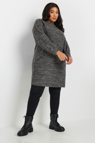 Robe Pull Courte Grise Douce Au Toucher Size 48 - Yours - Modalova