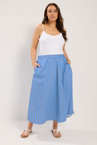 Jupe Milongue Bleue À Rayures Size 46 - Yours - Modalova