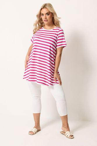 Tshirt Trapèze Rose À Rayures Size 40 - Yours - Modalova