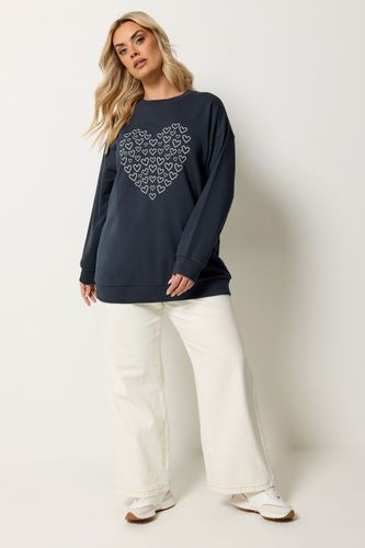 Sweatshirt À Cœur Bleu Marine Size 46 - Yours - Modalova
