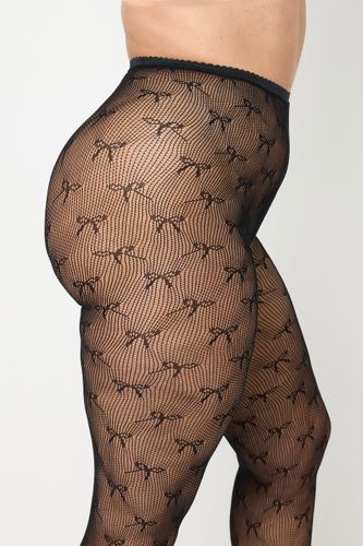 Collants Résille Noirs À Nœud Size 16-20 - Yours - Modalova