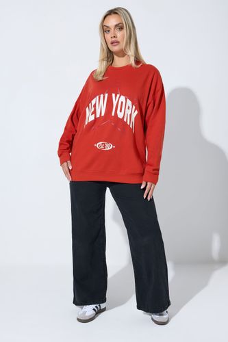 Sweatshirt Rouge Avec Slogan « New York » Size 42 - Limited Collection - Modalova
